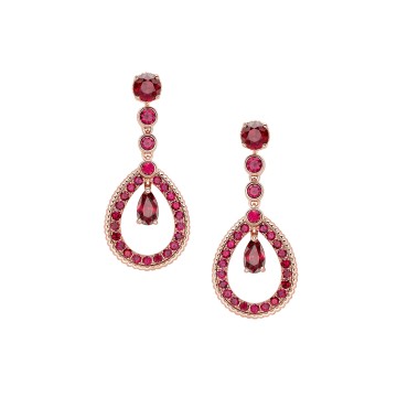 Faberg&eacute; Colours of Love Rose Gold Ruby Teardrop Earrings 1388EA2543