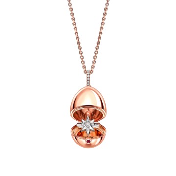 Fabergé Essence Rose Gold Diamond Set Star Surprise Locket Pendant 1258FP2523