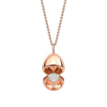 Fabergé Essence Rose Gold Diamond Heart Surprise Locket Pendant 1258FP2817