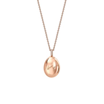 Fabergé Essence Rose Gold I Love You Egg Pendant 409FP745 