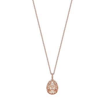 Fabergé Imperial Impératrice Rose Gold Diamond Egg Pendant Necklace 159FP896 1