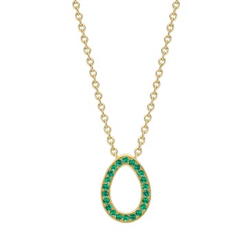 Fabergé Colours of Love Yellow Gold Emerald Sascha Egg Pendant Necklace 1552NE2784 1
