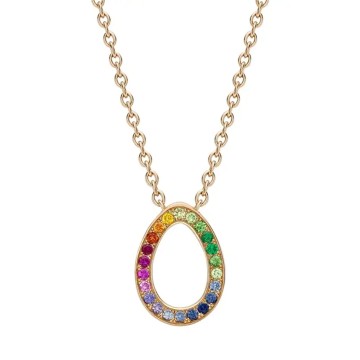 Fabergé Colours of Love Rose Gold Rainbow Sascha Egg Pendant Necklace 1552NE3019 2