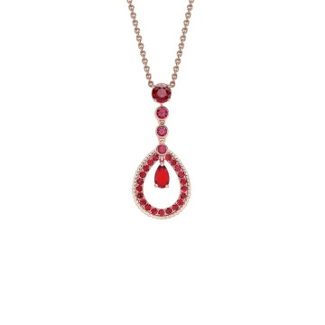 Fabergé Colours of Love Rose Gold Ruby Teardrop Pendant 1766PE3139/3