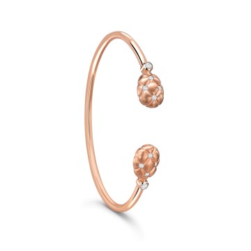 Fabergé Treillage Brushed Rose Gold & Diamond Open Set Bangle 1070BT2019