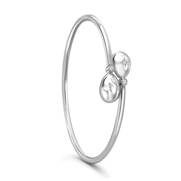 Fabergé Essence White Gold I Love You Crossover Bangle 1053BT2242
