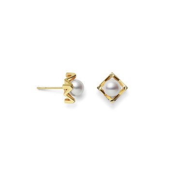 Mikimoto M Collection 18ct Yellow Gold Pearl Earrings PE 1722 K