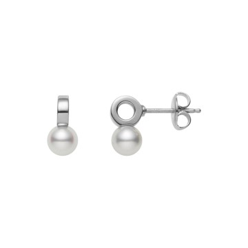 Mikimoto 18ct White Gold Akoya 5.75mm Pearl Stud Earrings PE 1760 W