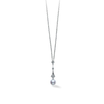 Mikimoto Pearl and Diamond Vintage Pendant PP 1813D W 