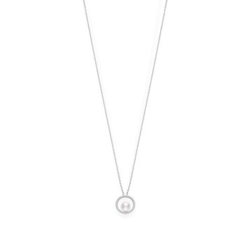 Mikimoto Akoya Circle 7mm Pearl and Diamond Pendant PPA 5501D W