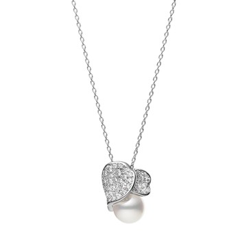 Mikimoto 18ct White Gold Les Petales 0.44ct Diamond Pendant PP20497DW