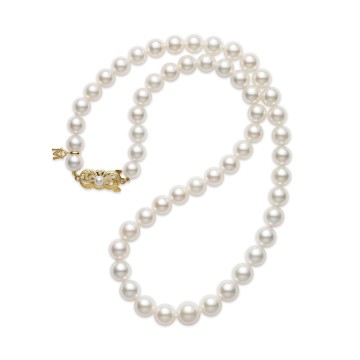 Mikimoto Akoya Yellow Gold 6.5mm Pearl Strand Necklet U65118KJPW