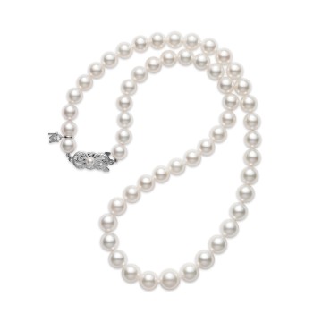 Mikimoto White Gold Akoya 6.5mm Pearl Strand Necklet U80718 W JPW
