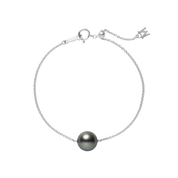 Mikimoto 18ct White Gold 10mm Black Pearl Bracelet PD 280B WE