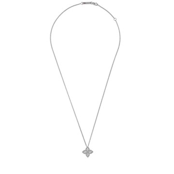 Roberto Coin Princess Flower 0.19ct Diamond Petal Pendant Necklace