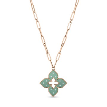 Roberto Coin 18ct Rose Gold Venetian Princess Pendant with Titanium ADR777CL3348 R