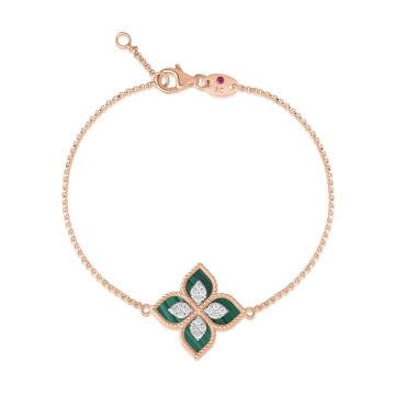 Roberto Coin Princess Flower 4.44ct Malachite 0.19ct Diamond Bracelet
