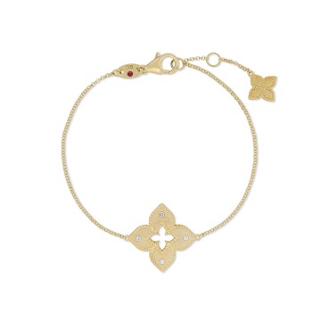 Roberto Coin 18ct Yellow Gold Ventian Princess Diamond Bracelet ADR777BR2803 YG