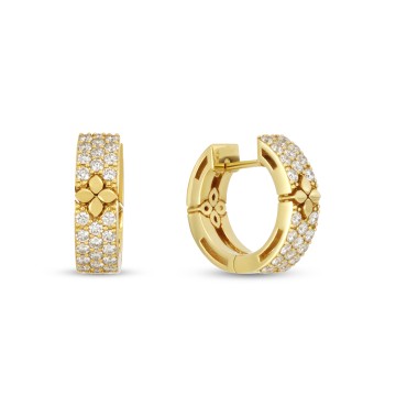 Roberto Coin Love In Verona 18ct Yellow Gold Diamond Hoop Ladies Earrings ADR888EA2455 Y