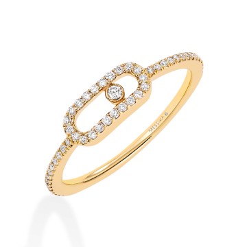 Move Uno Classique Pavé 18ct Yellow Gold 0.15ct Diamond Ring 5630-YG