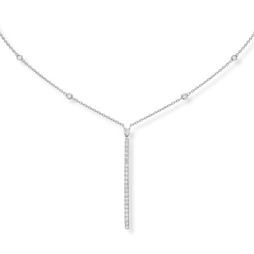 Messika Gatsby Vertical Bar White Gold 0.38ct Diamond Necklace 05448-WG   