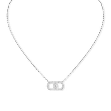 So Move 18ct White Gold Pavé 0.65ct Diamond Necklace 12945-WG