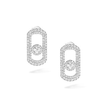 Messika So Move 18ct White Gold Pavé 1.3ct Diamond Earrings 12931-WG