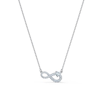 Swarovski Infinity White Crystal Rhodium Plated Necklace 5520576