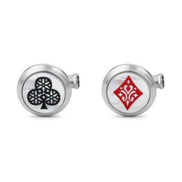 Montblanc Meisterstuck Tribute to the Book Around the World in 80 Days Ace of Club & Ace of Diamond Cufflinks MB128387