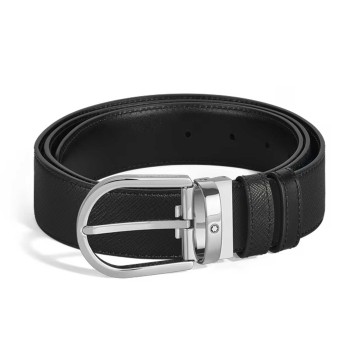 Montblanc Horseshoe Buckle 35mm Reversible Leather Belt MB198448