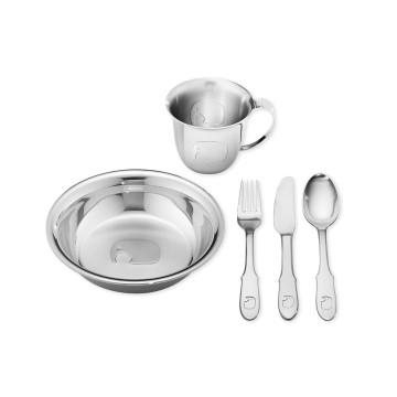 Georg Jensen Stainless Steel Elephant Children's Gift Set 3580069