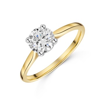18ct Yellow Gold 1.00ct Round Brilliant Lab Grown Solitaire Ring