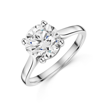 Platinum Lab Grown 3.00ct Round Brillaint Diamond Solitaire Ring