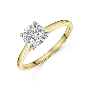 18ct Yellow Gold 1.00ct Round Brilliant Lab Grown Diamond Solitaire Ring