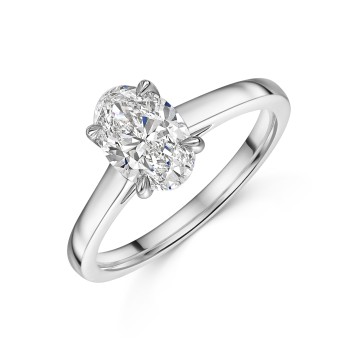 Platinum Lab Grown 1.50ct Oval Diamond Solitaire Ring