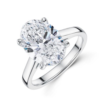 Platinum Oval Cut 4.00ct Lab Grown Diamond Solitaire Ring