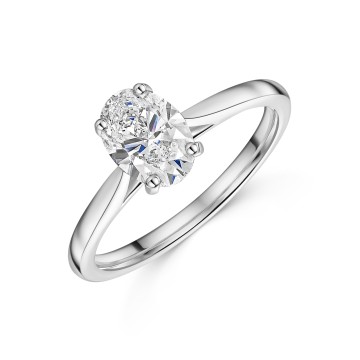 Platinum Oval 1.00ct Lab Grown Diamond Solitaire Ring