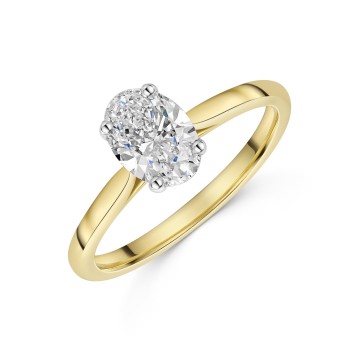 18ct Yellow Gold 1ct Lab Grown Diamond Oval Cut Solitaire Ring