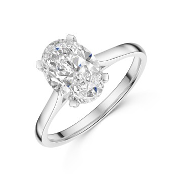 Platinum Oval Cut 2.00ct Lab Grown Diamond Solitaire Ring