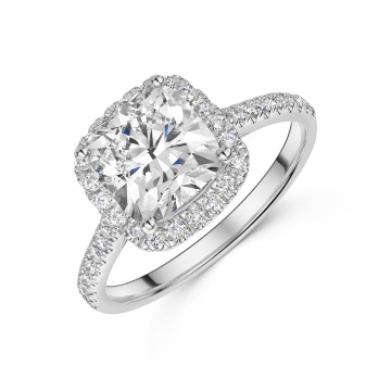 Platinum Cushion Cut 2.50ct Lab Grown Diamond Halo Ring