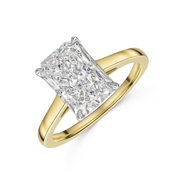 18ct Yellow Gold Radiant Cut 3.00ct Lab Grown Diamond Solitaire