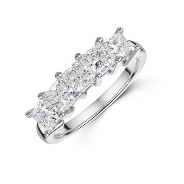 Platinum Lab Grown 2.00ct Princess Cut Diamond Eternity Ring