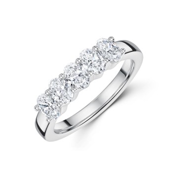 Platinum Oval Cut 1.00ct Claw Set Lab Grown Diamond Eternity Ring