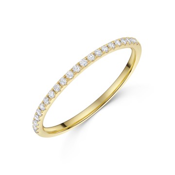 18ct Yellow Gold Lab Grown Round Brilliant 0.15ct Diamond Claw Set Half Eternity Ring