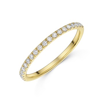18ct Yellow Gold Round Brilliant 0.20ct Lab Grown Diamond Claw Set Half Eternity Ring