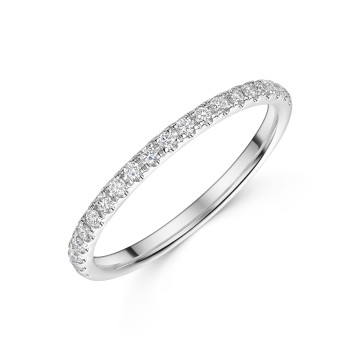 Platinum Round Brilliant Lab Grown 0.20ct Diamond Claw Set Half Hoop Eternity Ring