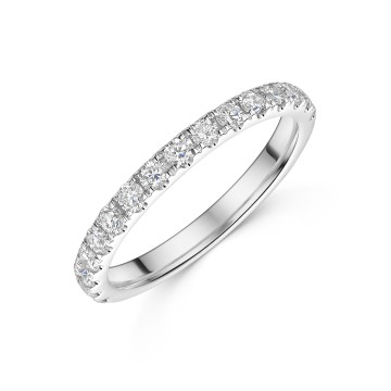 Platinum Round Brilliant 0.40ct Lab Grown Diamond Claw Set Half Eternity Ring
