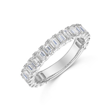 Platinum Emerald Cut 2.00ct Lab Grown Diamond Eternity Ring