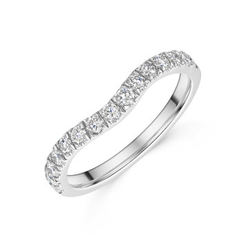 Platinum Round Brilliant 0.50ct Lab Grown Diamond Curved Eternity Ring