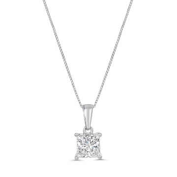 Platinum Lab Grown 1.00ct Princess Cut Diamond Pendant